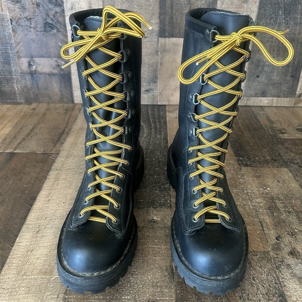 Danner Black Boots with Yellow Laces - Picture 7 of 12